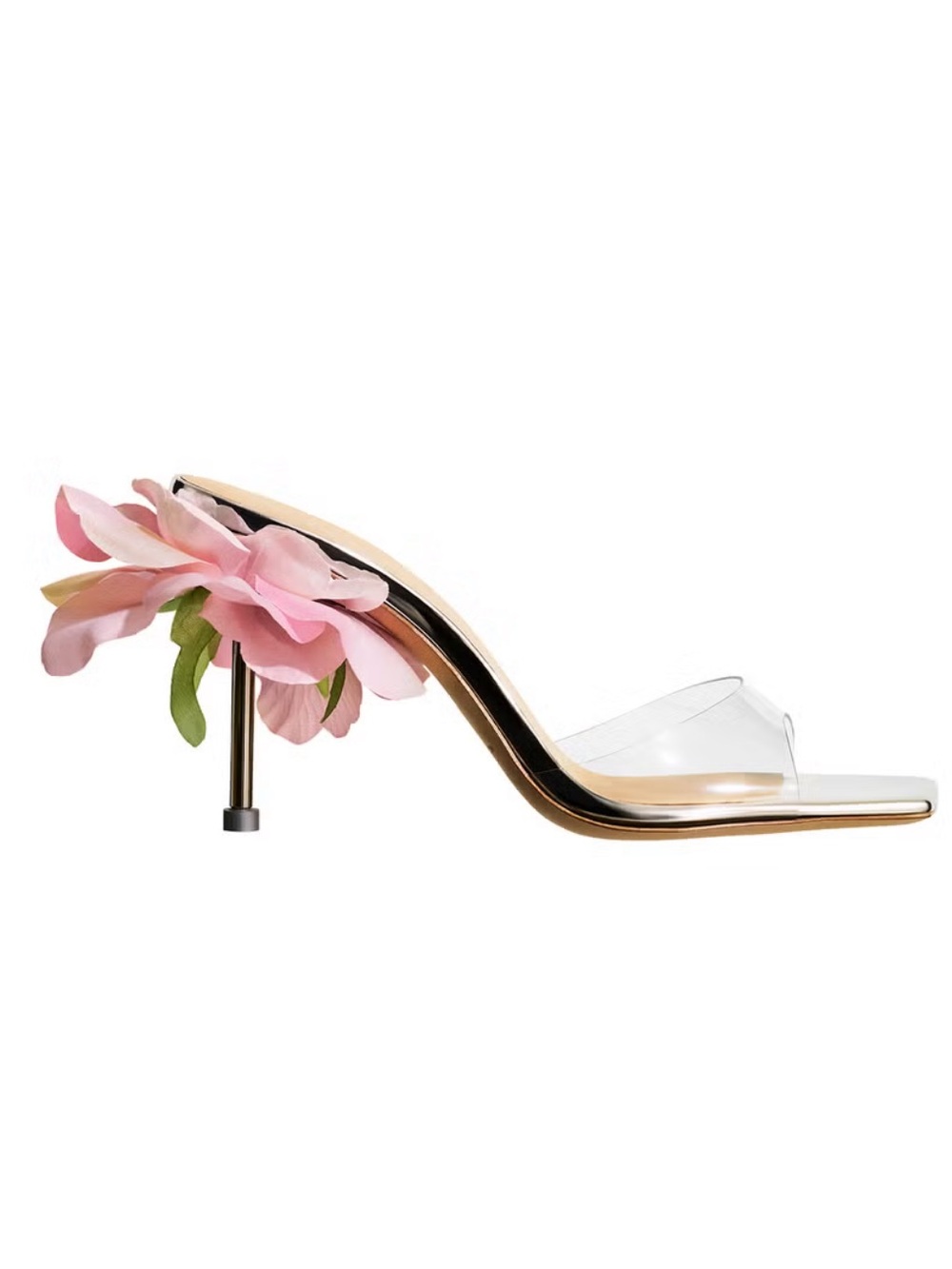 ❌DO NOT BUY ❌Magda Butrym Pink Floral PVC Mule with Metallic Heel